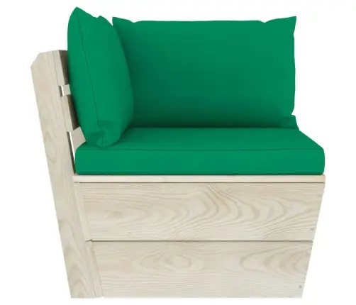 Dārza Palešu Stūra Dīvāns Ar Matračiem, Impregnēts Egles Koks Vidaxl