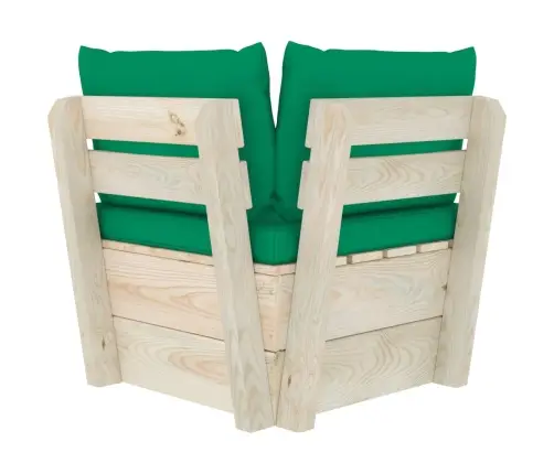 Dārza Palešu Stūra Dīvāns Ar Matračiem, Impregnēts Egles Koks Vidaxl