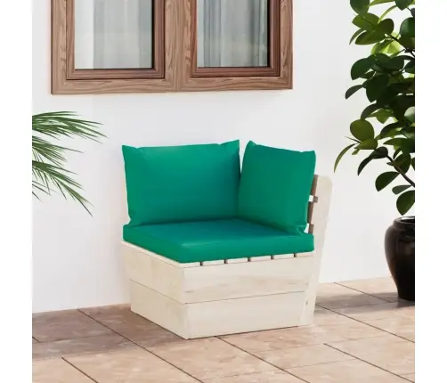 Dārza Palešu Stūra Dīvāns Ar Matračiem, Impregnēts Egles Koks Vidaxl