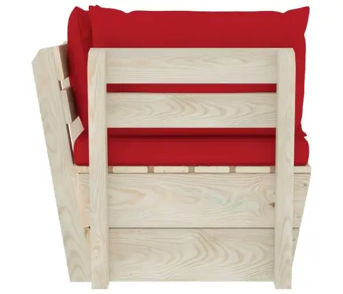 Kampinė Sodo Sofa Iš Palečių Su Pagalvėlėmis, Impregnuota Eglė