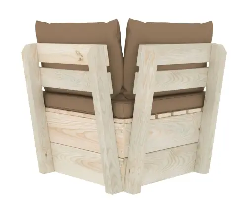 Dārza Palešu Stūra Dīvāns Ar Matračiem, Impregnēts Egles Koks Vidaxl