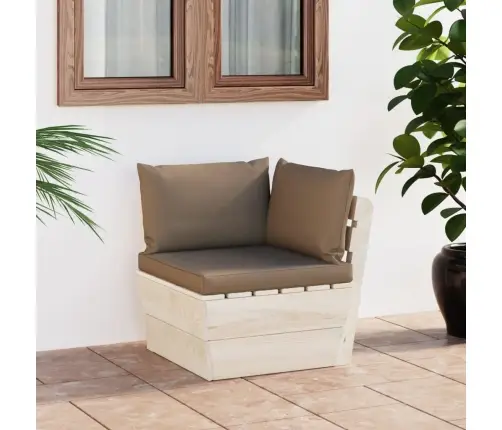 Dārza Palešu Stūra Dīvāns Ar Matračiem, Impregnēts Egles Koks Vidaxl