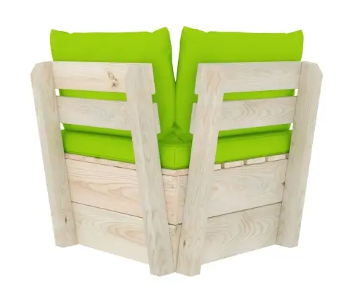 Dārza Palešu Stūra Dīvāns Ar Matračiem, Impregnēts Egles Koks Vidaxl