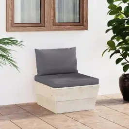 Vidējais Palešu Dīvāns Ar Matračiem, Impregnēts Egles Koks Vidaxl