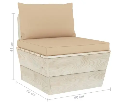 Vidurinė Sodo Sofos Dalis Iš Palečių Su Pagalvėlėmis, Eglė