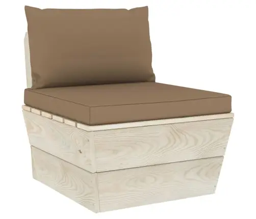 Vidējais Palešu Dīvāns Ar Matračiem, Impregnēts Egles Koks Vidaxl