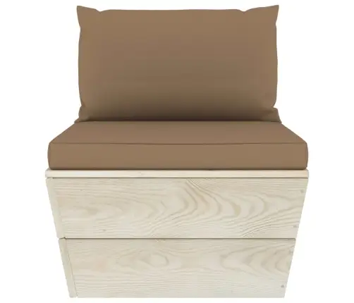 Vidējais Palešu Dīvāns Ar Matračiem, Impregnēts Egles Koks Vidaxl