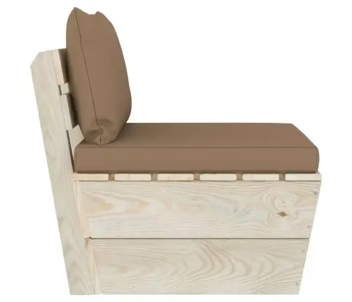 Vidējais Palešu Dīvāns Ar Matračiem, Impregnēts Egles Koks Vidaxl