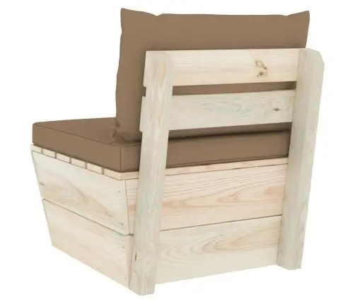 Vidējais Palešu Dīvāns Ar Matračiem, Impregnēts Egles Koks Vidaxl