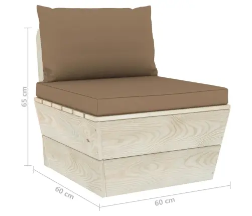 Vidējais Palešu Dīvāns Ar Matračiem, Impregnēts Egles Koks Vidaxl