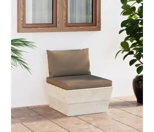 Vidējais Palešu Dīvāns Ar Matračiem, Impregnēts Egles Koks Vidaxl