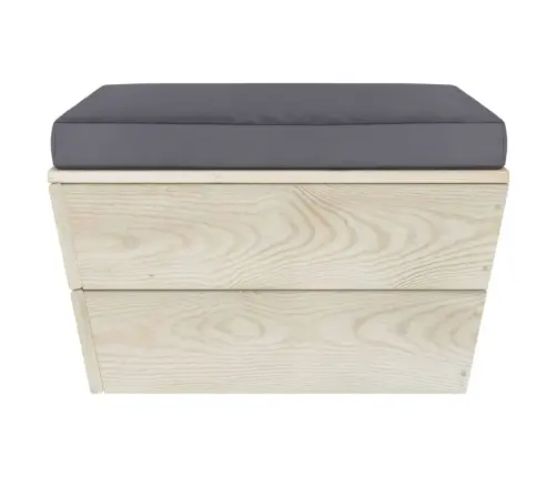 Sodo Otomanė Iš Paletės Su Pagalvėle, Impregnuota Eglės Mediena