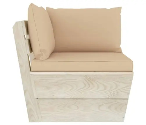 2-Vietīgs Dārza Palešu Dīvāns Ar Matračiem, Egles Koks Vidaxl