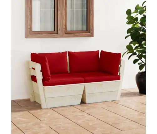 Dvivietė Sodo Sofa Iš Palečių Su Pagalvėlėmis, Eglės Mediena