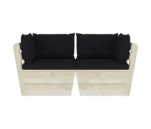 Dvivietė Sodo Sofa Iš Palečių Su Pagalvėlėmis, Eglės Mediena