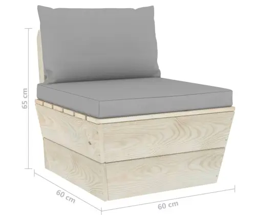 3-Vietīgs Dārza Palešu Dīvāns Ar Matračiem, Egles Koks Vidaxl