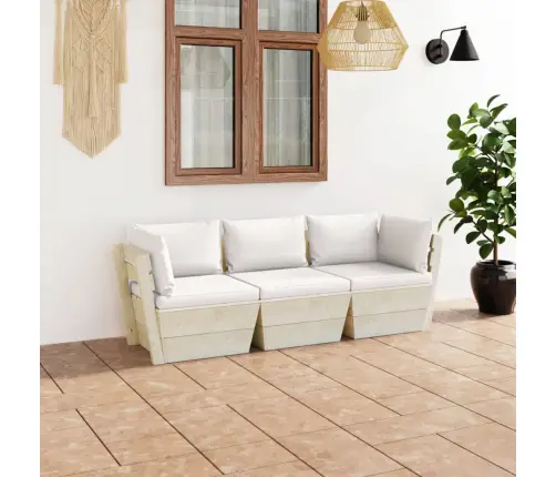 3-Osaline Kaubaalustest Diivan Patjadega Kuusepuit