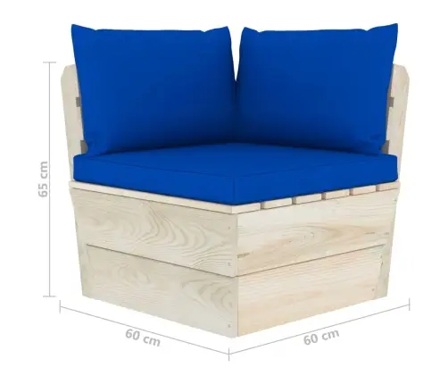 Trivietė Sodo Sofa Iš Palečių Su Pagalvėlėmis, Eglės Mediena