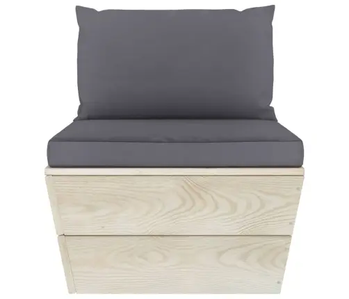 3-Daļīgs Dārza Palešu Mēbeļu Komplekts Ar Matračiem, Egles Koks Vidaxl