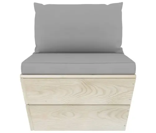 3-Osaline Kaubaalustest Aiamööblikomplekt Patjadega Kuusepuit