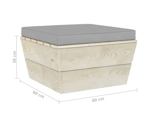 3-Osaline Kaubaalustest Aiamööblikomplekt Patjadega Kuusepuit