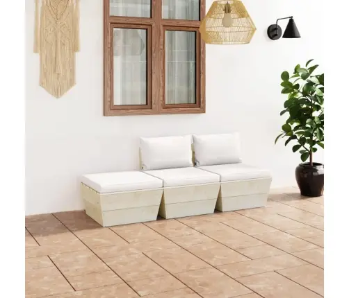 Sodo Baldų Komplektas Iš Palečių Su Pagalvėlėmis, 3 Dalių, Eglė