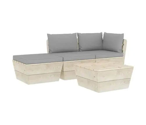 Sodo Baldų Komplektas Iš Palečių Su Pagalvėlėmis, 4 Dalių, Eglė