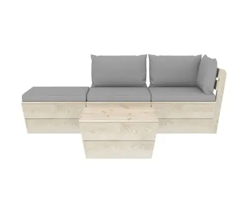 Sodo Baldų Komplektas Iš Palečių Su Pagalvėlėmis, 4 Dalių, Eglė