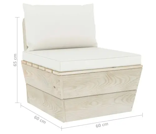 4-Daļīgs Dārza Palešu Mēbeļu Komplekts Ar Matračiem, Egles Koks Vidaxl