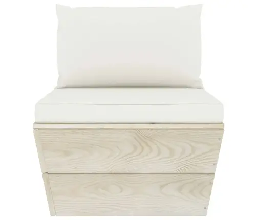 4-Daļīgs Dārza Palešu Mēbeļu Komplekts Ar Matračiem, Egles Koks Vidaxl