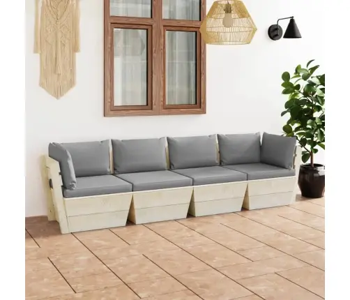 4-Osaline Kaubaalustest Diivan Patjadega Kuusepuit