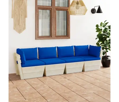 4-Osaline Kaubaalustest Diivan Patjadega Kuusepuit