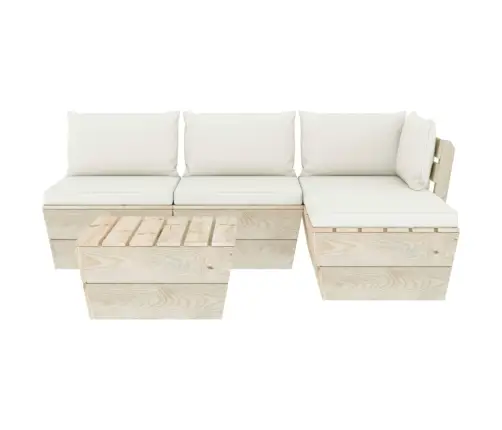 Sodo Baldų Komplektas Iš Palečių Su Pagalvėlėmis, 5 Dalių, Eglė