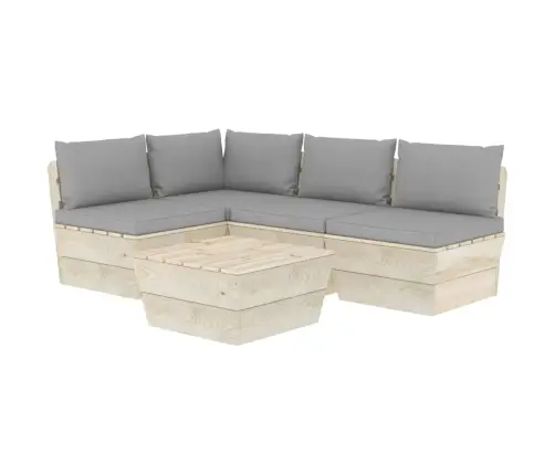 5-Daļīgs Dārza Palešu Mēbeļu Komplekts Ar Matračiem, Egle Vidaxl