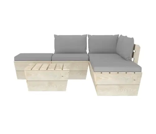 6-Daļīgs Dārza Palešu Mēbeļu Komplekts Ar Matračiem, Egles Koks Vidaxl