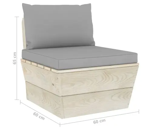 6-Daļīgs Dārza Palešu Mēbeļu Komplekts Ar Matračiem, Egles Koks Vidaxl