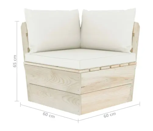 6-Osaline Kaubaalustest Aiamööblikomplekt Patjadega Kuusepuit