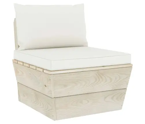 6-Osaline Kaubaalustest Aiamööblikomplekt Patjadega Kuusepuit