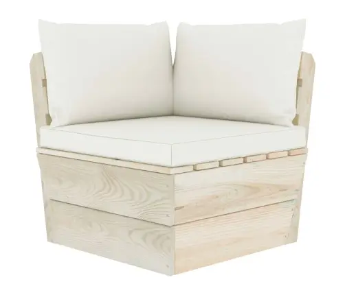 6-Osaline Kaubaalustest Aiamööblikomplekt Patjadega Kuusepuit