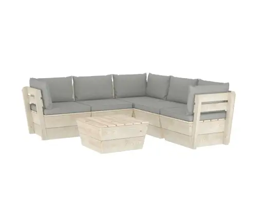 6-Daļīgs Dārza Palešu Mēbeļu Komplekts Ar Matračiem, Egle Vidaxl