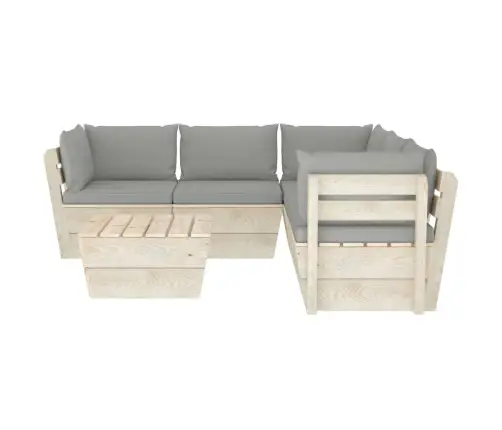 6-Daļīgs Dārza Palešu Mēbeļu Komplekts Ar Matračiem, Egle Vidaxl