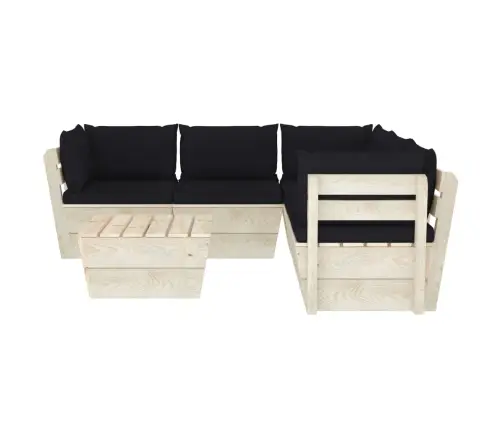 6-Daļīgs Dārza Palešu Mēbeļu Komplekts Ar Matračiem, Egle Vidaxl