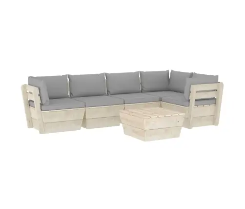 6-Daļīgs Dārza Palešu Mēbeļu Komplekts Ar Matračiem, Egle Vidaxl