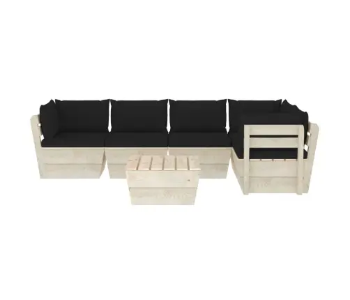 Sodo Baldų Komplektas Iš Palečių Su Pagalvėlėmis, 6 Dalių, Eglė