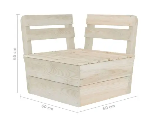 Divvietīgs Dārza Palešu Dīvāns, Impregnēts Egles Koks Vidaxl