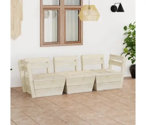 3-Osaline Kaubaalustest Diivan, Immutatud Kuusepuit