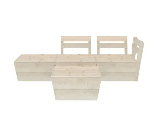 4-Daļīgs Dārza Palešu Mēbeļu Komplekts, Impregnēts Egles Koks Vidaxl