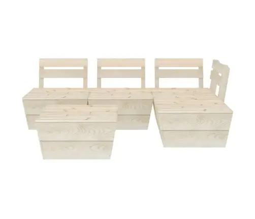 5-Osaline Kaubaalustest Aiamööblikomplekt Immutatud Kuusepuit