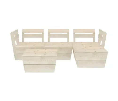 5-Daļīgs Dārza Palešu Mēbeļu Komplekts, Impregnēts Egles Koks Vidaxl