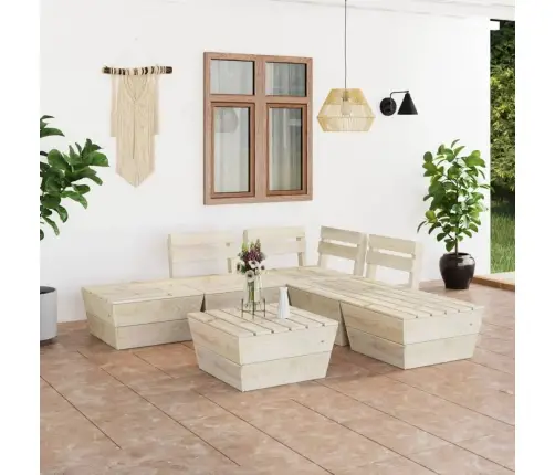 Sodo Baldų Komplektas Iš Palečių, 6 Dalių, Impregnuota Eglė